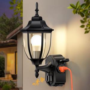 Motion Sensor Outdoor Porch Lights with Outlet