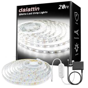 Dimmable 20ft White LED Strip Lights