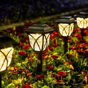 GIGALUMI 6 Pack Waterproof Solar Garden Lights