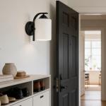 Modern Matte Black Wall Sconce with Glass Shade
