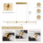 Gold Linear Pendant Chandelier for Kitchen & Dining