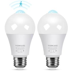 Motion Sensor LED Bulbs, 13W, 2-Pack