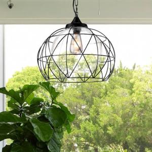 Black Outdoor Pendant Light for Porch or Entryway