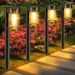 Mancra 10-Pack Solar Pathway Lights for Outdoors