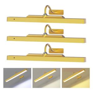 3-Pack 16in Wireless Picture Lights - Gold