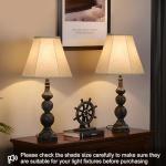 Beige Bell Lamp Shades Set of 2, 10" High