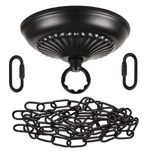 Heavy-Duty Black Pendant Light Chain and Canopy