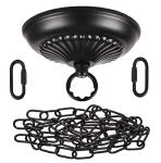Heavy-Duty Black Pendant Light Chain and Canopy
