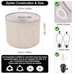 Beige Drum Lamp Shade for Table or Floor