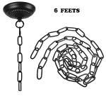 Heavy-Duty Black Pendant Light Chain and Canopy