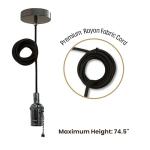 Vintage Pull Chain Pendant Light in Gun Metal Gray