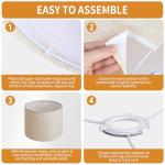 Beige Linen Drum Lampshade for Table & Floor