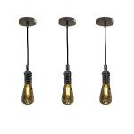 Vintage Pull Chain Pendant Light in Gun Metal Gray