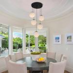 Black 5-Light Globe Glass Chandelier with Milk White