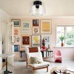 Industrial Semi Flush Mount Ceiling Light with Glass Shade