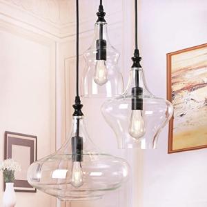 Stylish Glass Pendant Chandelier with 3 Lights