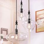 Stylish Glass Pendant Chandelier with 3 Lights