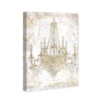 Gold and White Chandelier Canvas Wall Art