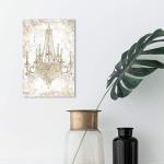 Gold and White Chandelier Canvas Wall Art