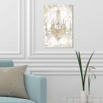 Gold and White Chandelier Canvas Wall Art