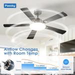 Passky 52-Inch Ceiling Fan with Dimmable Light
