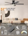 52'' Modern Ceiling Fan with Lights and Remote
