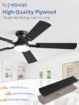 52 Inch Ceiling Fan with Light and Remote