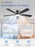 52 Inch Ceiling Fan with Light and Remote