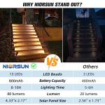 NIORSUN 6 Pack Solar Step Lights - Warm White