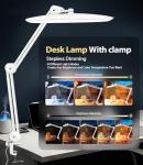 Adjustable LED Desk Lamp with Clamp and Dimming