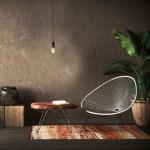 Matte Black Pendant Light with Woven Fabric Cord