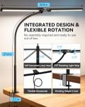 Adjustable LED Desk Lamp with Clamp and Dimming