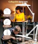 Adjustable LED Desk Lamp with Clamp and Dimming