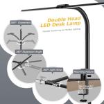 LED Desk Lamp with Clamp and Gooseneck Flexibility