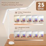 Pzloz LED Desk Lamp with Clamp and Remote