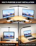 Adjustable LED Desk Lamp with Clamp and Dimming