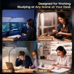 Adjustable LED Desk Lamp with Clamp and Gooseneck