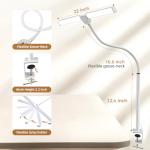 Adjustable LED Desk Lamp with Clip and Goose-Neck