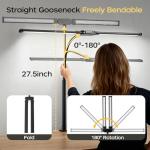 Adjustable LED Desk Lamp with Clamp and Gooseneck
