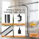 Adjustable LED Desk Lamp with Clamp and Gooseneck