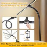 Vimeepro Double Head LED Desk Lamp with Clamp