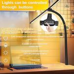 Vimeepro Double Head LED Desk Lamp with Clamp