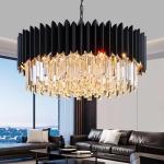 Modern Black Crystal Chandelier with 8 Lights