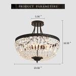 Modern 5-Light Round Crystal Ceiling Light Fixture