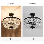 Modern 5-Light Round Crystal Ceiling Light Fixture