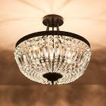 Modern 5-Light Round Crystal Ceiling Light Fixture
