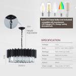 Modern Black Crystal Chandelier with 8 Lights