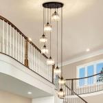 Modern Crystal Pendant Light for High Ceilings
