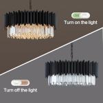 Modern Black Crystal Chandelier with 8 Lights