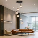 Modern Crystal Chandelier for High Ceilings